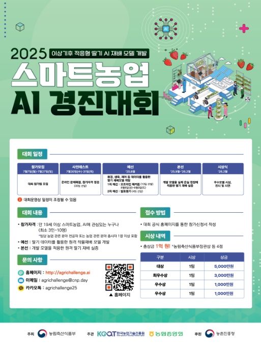 2025 스마트농업 인공지능(AI) 경진대회 포스터
