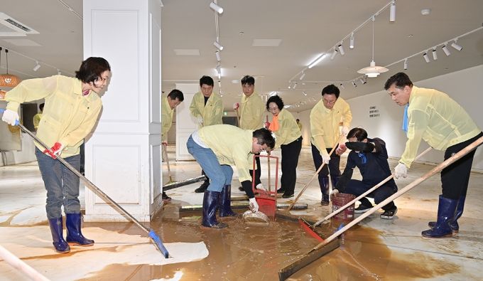 침수피해지역 복구현장